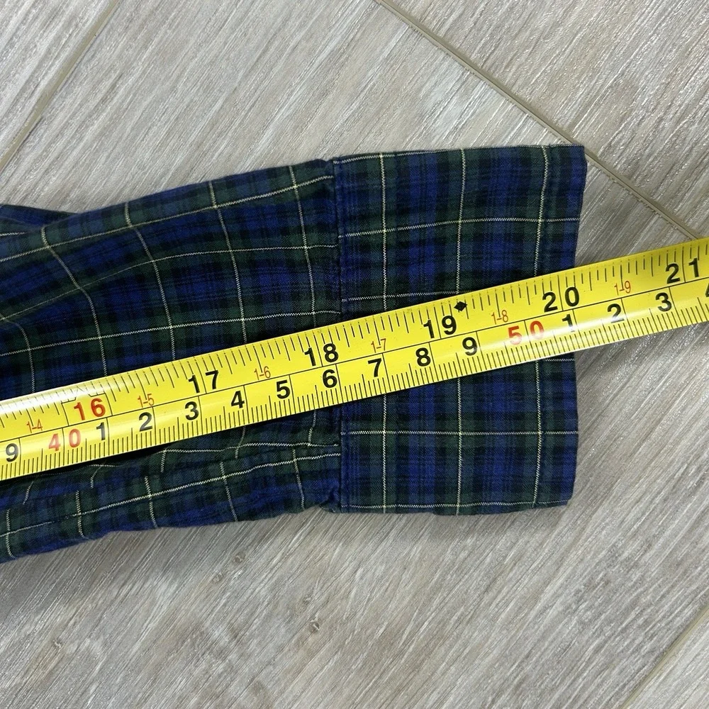 Ralph Lauren Boys 5 Navy Blue Tartan Button Down Christmas‎ Holiday Cotton